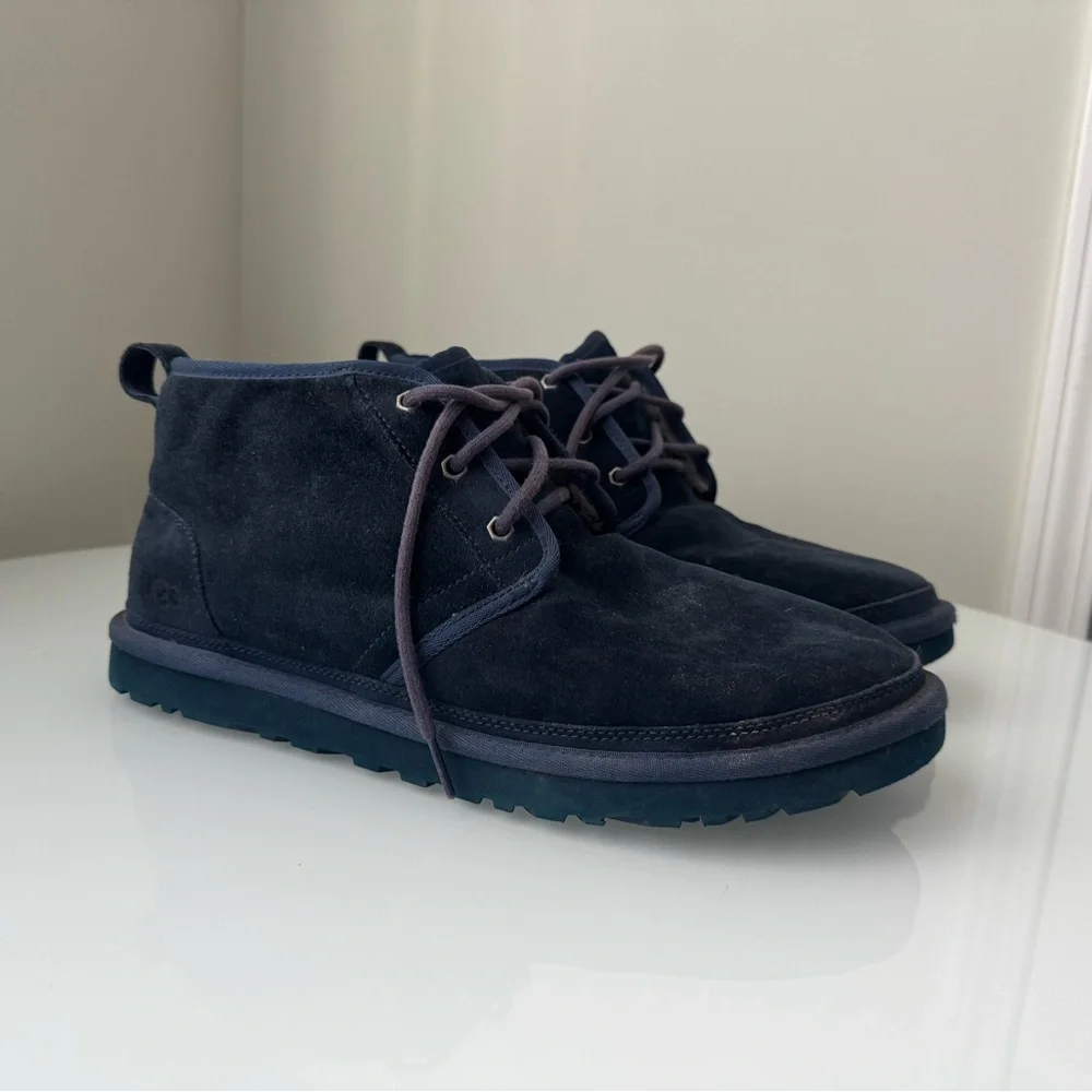 UGG Neumel Blue Boots Size 13 Suede + Shearling + Wool Chukka Boots | Coastal